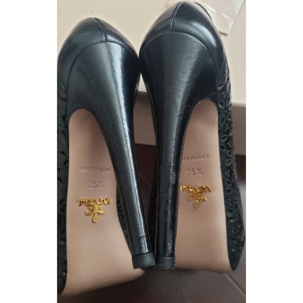 Prada Platform Floral Cutout Peep-toe Stilettos Sz 35.5/5.5‎ Whimsygoth Formal - Picture 7 of 8
